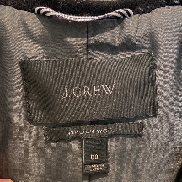 J. Crew Chateau Parka in Italian Stadium Wool Coat, Black, size 00 - Picture 7 of 10